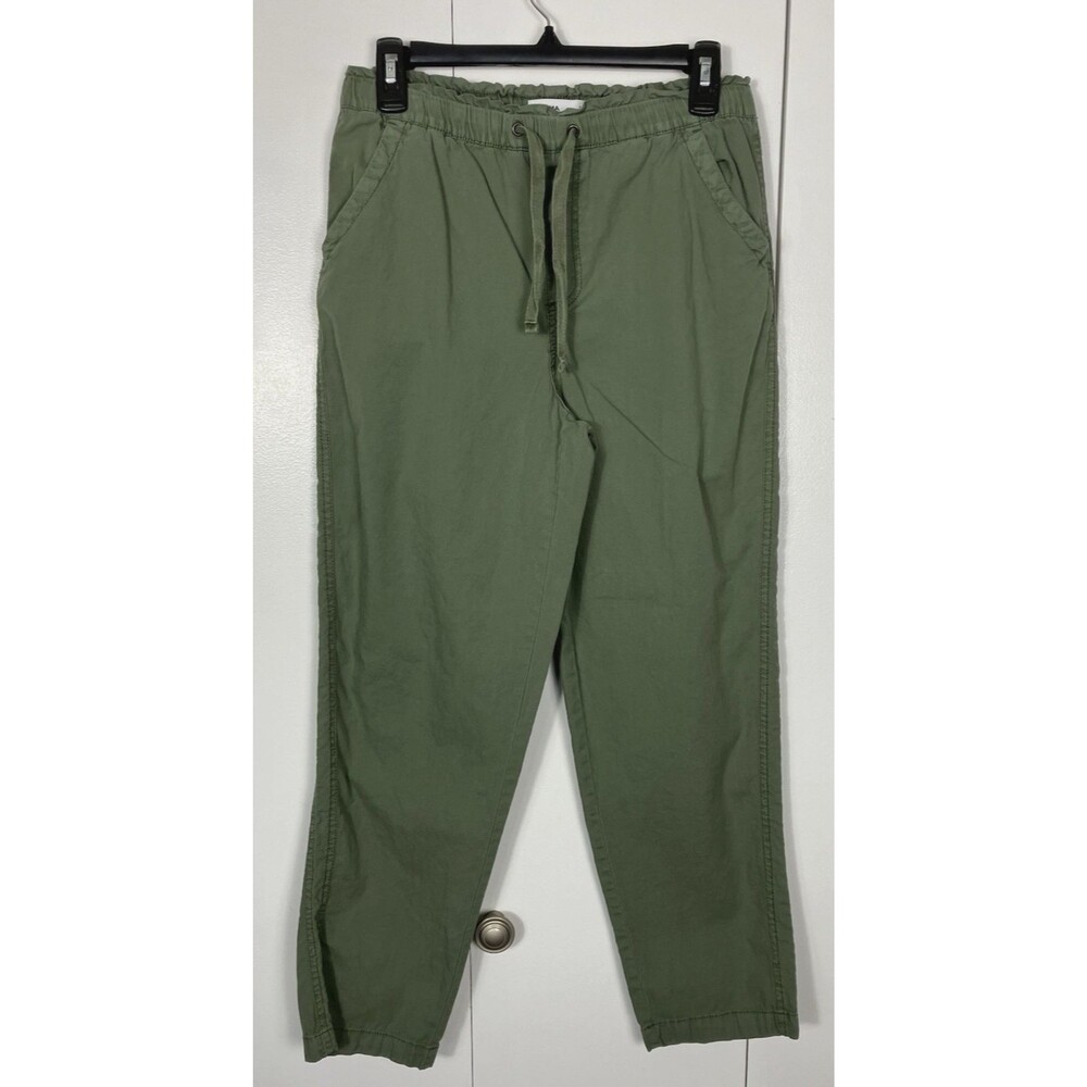 Sonoma Womens Green Cotton Blend Casual Drawstring Pants Size S